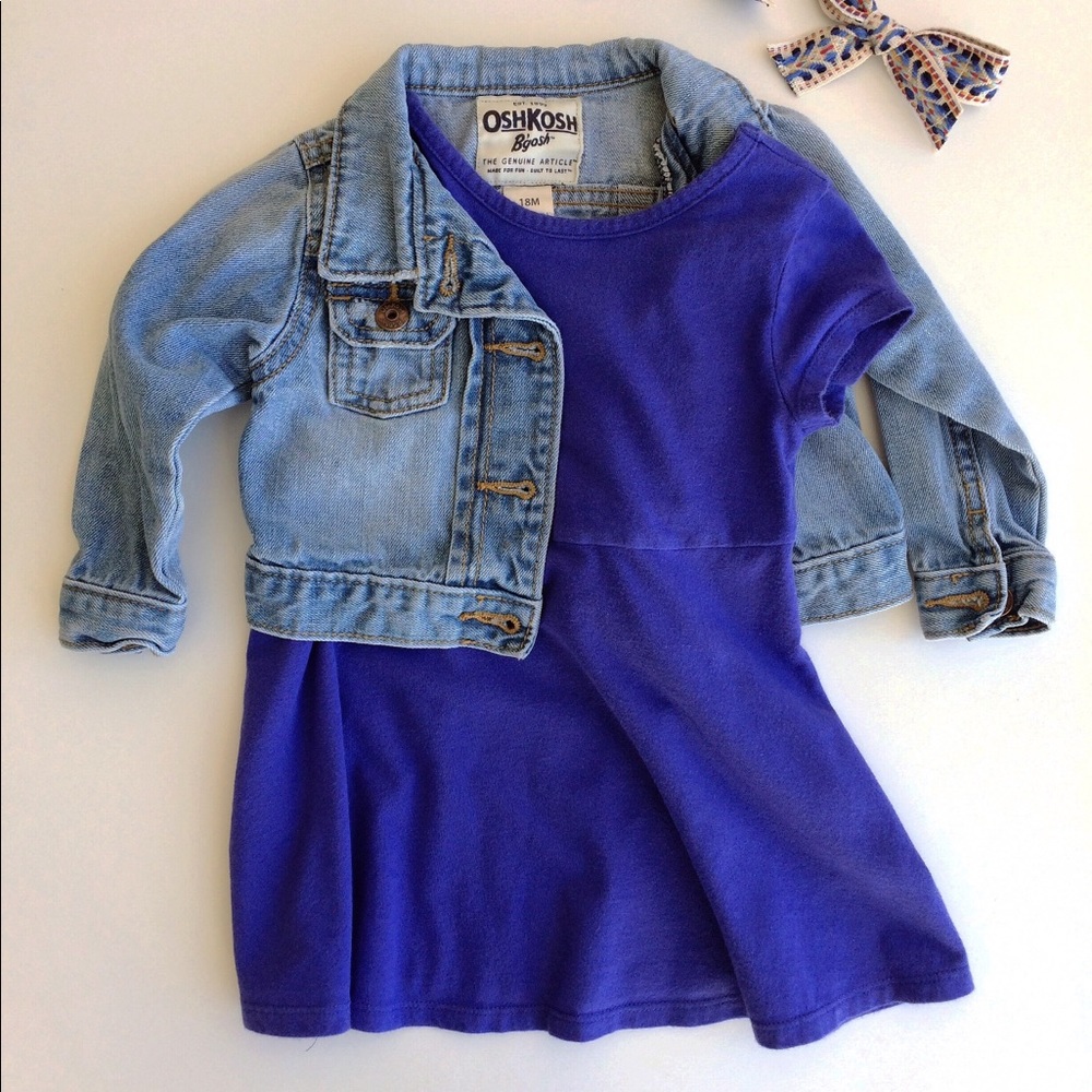 Blue jersey scoop back dress